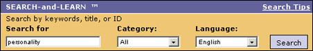 The Search-and-Learn panel